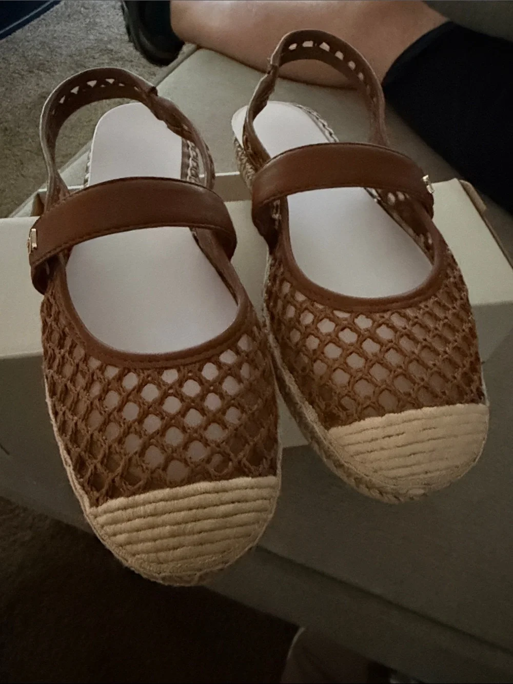Naturalizer Brown Woven Espadrille Mary Jane Slingback